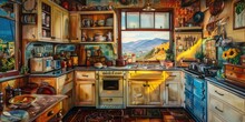 Nostalgic Bright Interior Of A Kitchen In Hobart Tasmania With View Of Mount Wellington Mythical, Cooking Wunderground In , Stunningly Beautiful