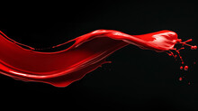 A Dynamic Splash Of Red Liquid Is Highlighted On A Black Background.