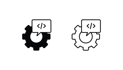Coding icon design with white background stock illustration