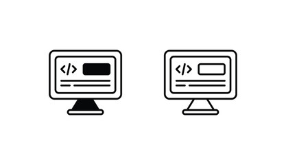 Coding icon design with white background stock illustration