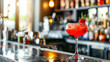 Red Daiquiri cocktail on bar counter
