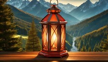 A 3D Rendering Illustration Of An Emergency Lantern From The Era Before LED Technology. Pay Attention To Realistic Textures, Emphasizing The Materials Used In Traditional Lanterns, And Create An Envir