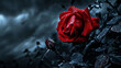 Hate's whispers echo through the night, but amidst its chilling call, love rises like a surreal rose, blooming defiantly against the darkness.
