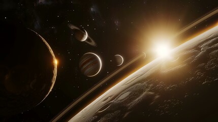 Wall Mural - Planets and galaxy, science fiction wallpaper. The beauty of deep space.