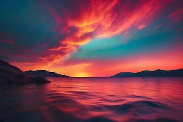 Canvas Print - Colorful Sunset Reflecting on Water