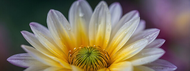 Poster - Close-Up View of a White and Yellow Flower