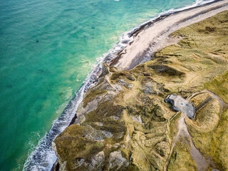 Canvas Print - Bulbjerg scenic bird cliffs seen from above, Denmark