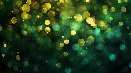 Wall Mural - A green background with many small circles of different sizes
