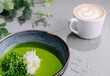Broccoli, spinach cream soup in a bowl