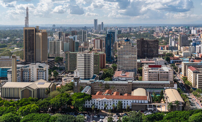 Canvas Print - Aerial view of Nairobi city