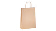 Kraft brown paper glossy shopping bag mockup with paper handles