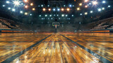 Fototapeta Fototapety sport - Generative AI, Professional basketball court, empty sport arena background