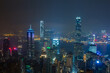 © Pavel Losevsky - Night skyscrapers. Hong Kong is one of largest business centers in Asia and around world, it has built more than 1.3 thousand skyscrapers, view from Queen Garden