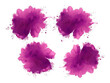 Set of purple paint color powder festival explosion burst isolated on transparent background, transparency image, removed background