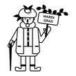 Check glyph icon of mardi gras costume 