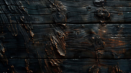 Poster - dark wood background, black wooden texture