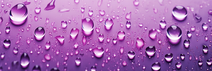 Abstract background with raindrops, purple color, soft contrast and shadows. Banner image with copy space for text.