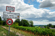 Village city rodsign of Aloxe Corton in the vineyards, Burgundy, France