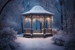 A hidden gazebo, where snowflakes whisper their secrets