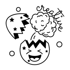 Sticker - A well-designed glyph sticker of creative mind 