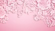 A lacey damask pink background with ornate patterns