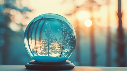 Sticker - The Wish Concept - Abstract Defocused Background - Snowglobe In Eve Night