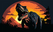 tyrannosaurus dinosaur silhouette vector illustration dino artwork