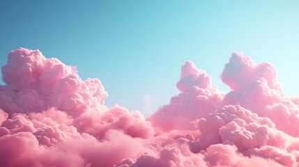 Close up view of beautiful colorful clouds, sky background, cartoon style. Fluffy clouds, for game