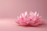 white lotos flower in pond, symbol of wesak day. 3d illustration