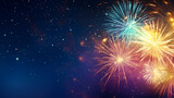 Fototapeta Na sufit - Beautiful creative holiday background with fireworks and sparkles