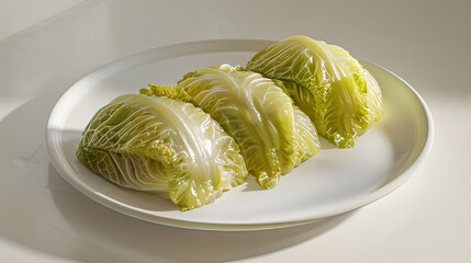 Wall Mural - Fresh cabbage rolls on white plate