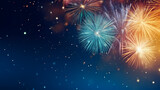Fototapeta Na sufit - Beautiful fireworks background at night for holiday decoration