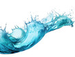 Blue liquid wave splash water isolated on transparent background, transparency image, removed background