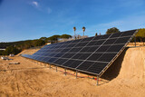 Fototapeta Zwierzęta - solar panel installation process, photovoltaic power plant