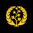 Abstract wreath of olive branches. Coat of arms of Eritrea Olive tree.