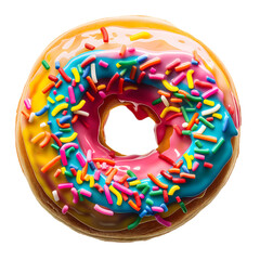 colorful donut isolated on transparent background Generative Ai