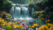 Verzauberter Garten am Wasserfall