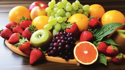 Wall Mural - Fresh and vibrant fruits, a colorful medley of healthy choices