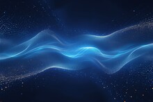 Abstract bright blue energy waves from particles above and below