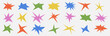 © Nastya - Set of abstract playful shape. Retro spiked circle stickers. Bursting explosion star. Vector for sale labels