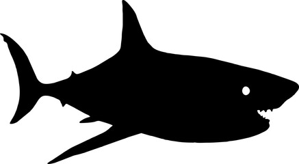 Wall Mural - Shark Fish black vector silhouette image