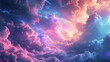Ethereal clouds of glitter drifting gracefully through a sea of shifting hues, evoking a sense of cosmic wonder.
