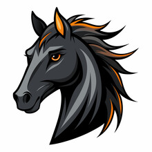 Horse  Black Head Vector
