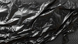 Fototapeta Natura - Plastic black wrap overlay bag effect background. generative ai 