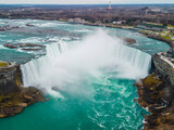 Fototapeta Nowy Jork - Niagara Falls, Canada - March 8 2024: Panorama view of Niagara Falls in Canada