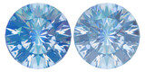 Fototapeta Sypialnia - Isolated blue diamonds set. Refractive crystal. 3D rendering.