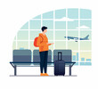 © Refat Jamil - waiting at airport flat character illustration