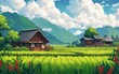 Rural in japan pixel art style cutie