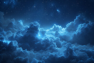 Wall Mural - Night sky with stars. Universe filled with clouds, nebula and galaxy. Cosmos with stardust and milky way. Magic galaxy, space background