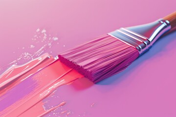 Aufkleber - Glossy 3D paintbrush sign for artistic concepts.